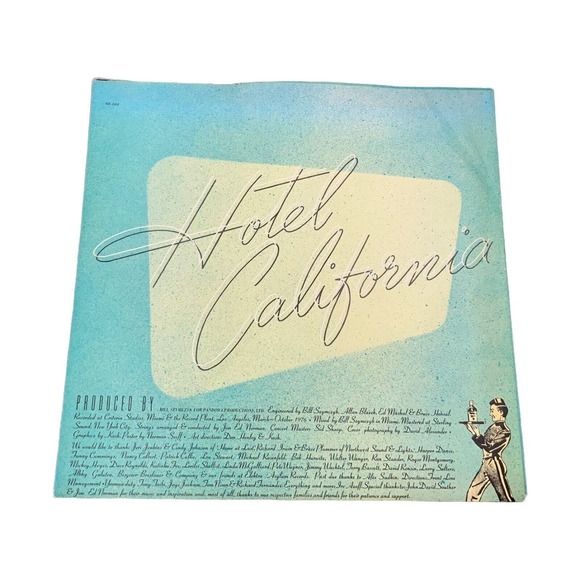 Eagles Hotel California Record Paper Sleeve Album Insert Vintage 12 X 12" 6E-103 - Picture 1 of 5